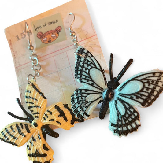 blue and yellow butterfly 🦋 dangle earrings
