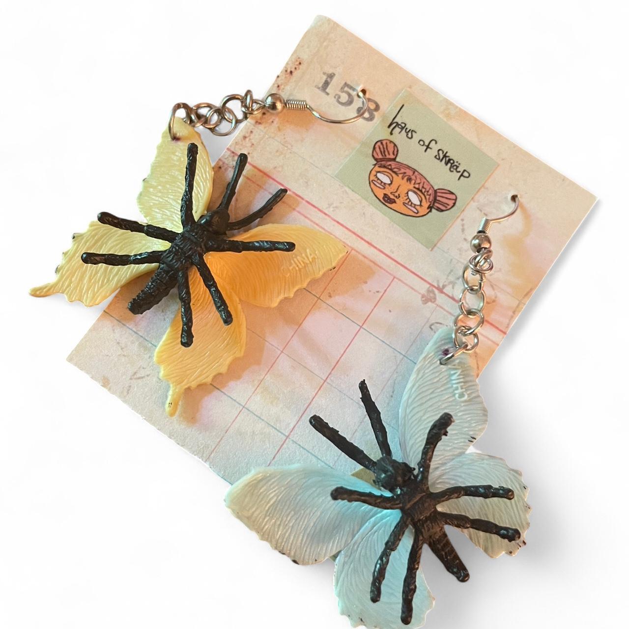 blue and yellow butterfly 🦋 dangle earrings
