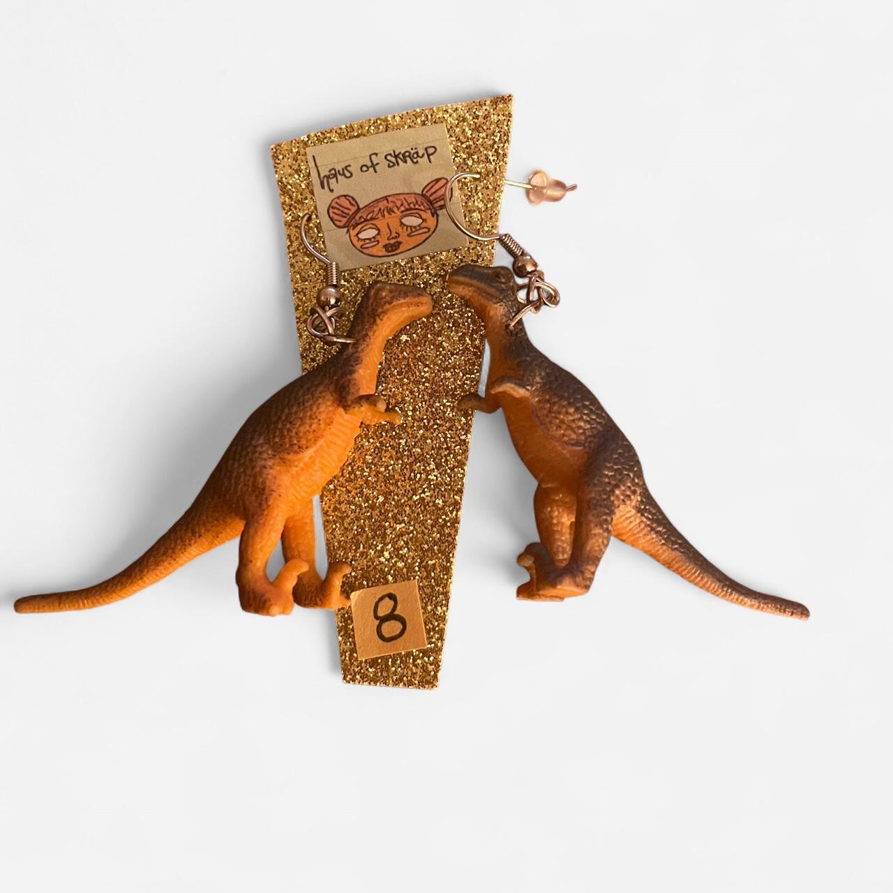 dinosaur dangle earrings