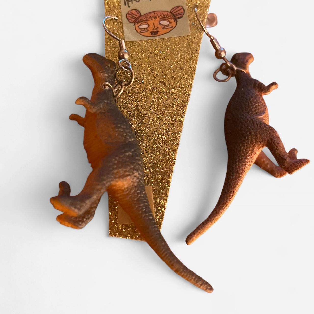 dinosaur dangle earrings