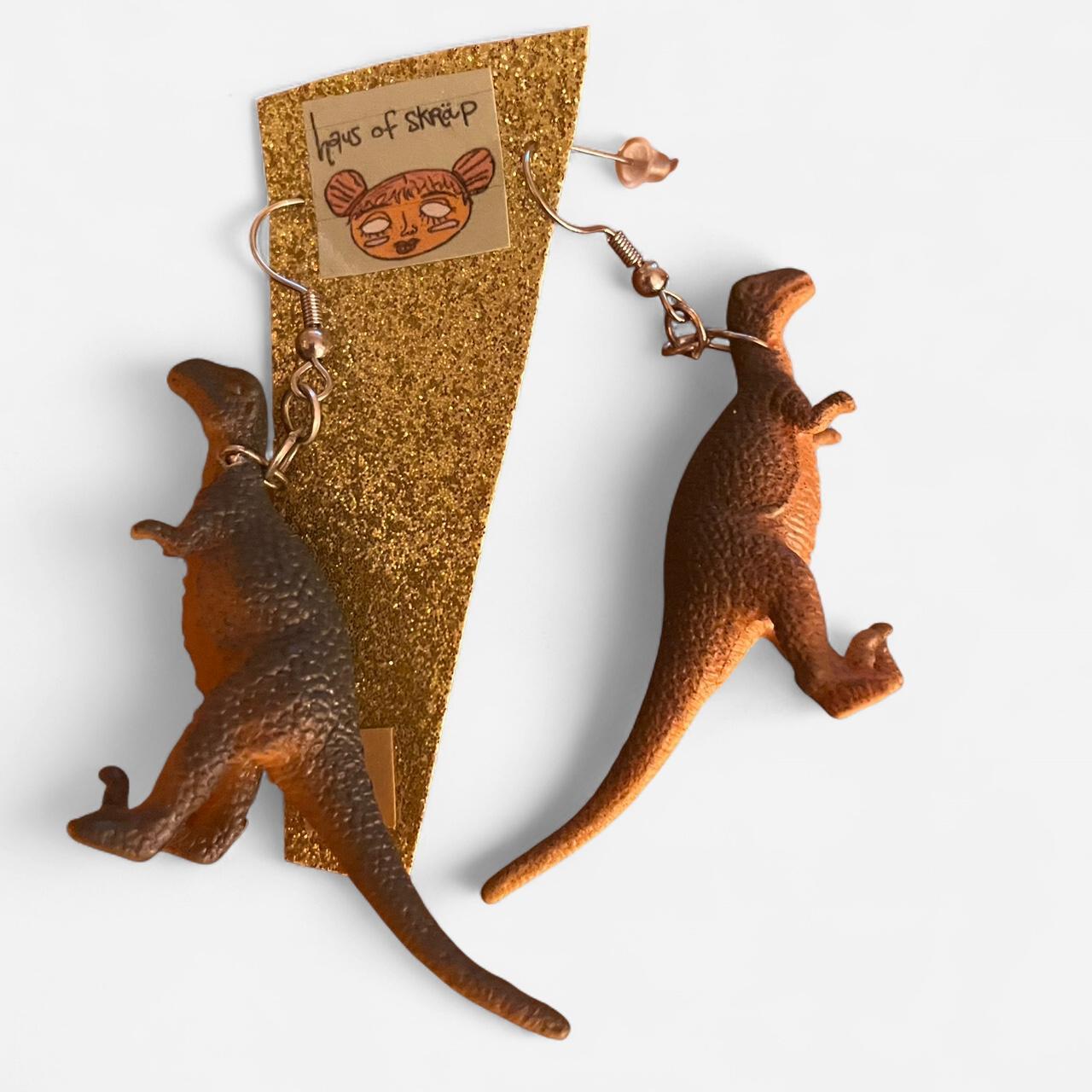 dinosaur dangle earrings