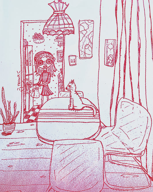 Red Risograph Print